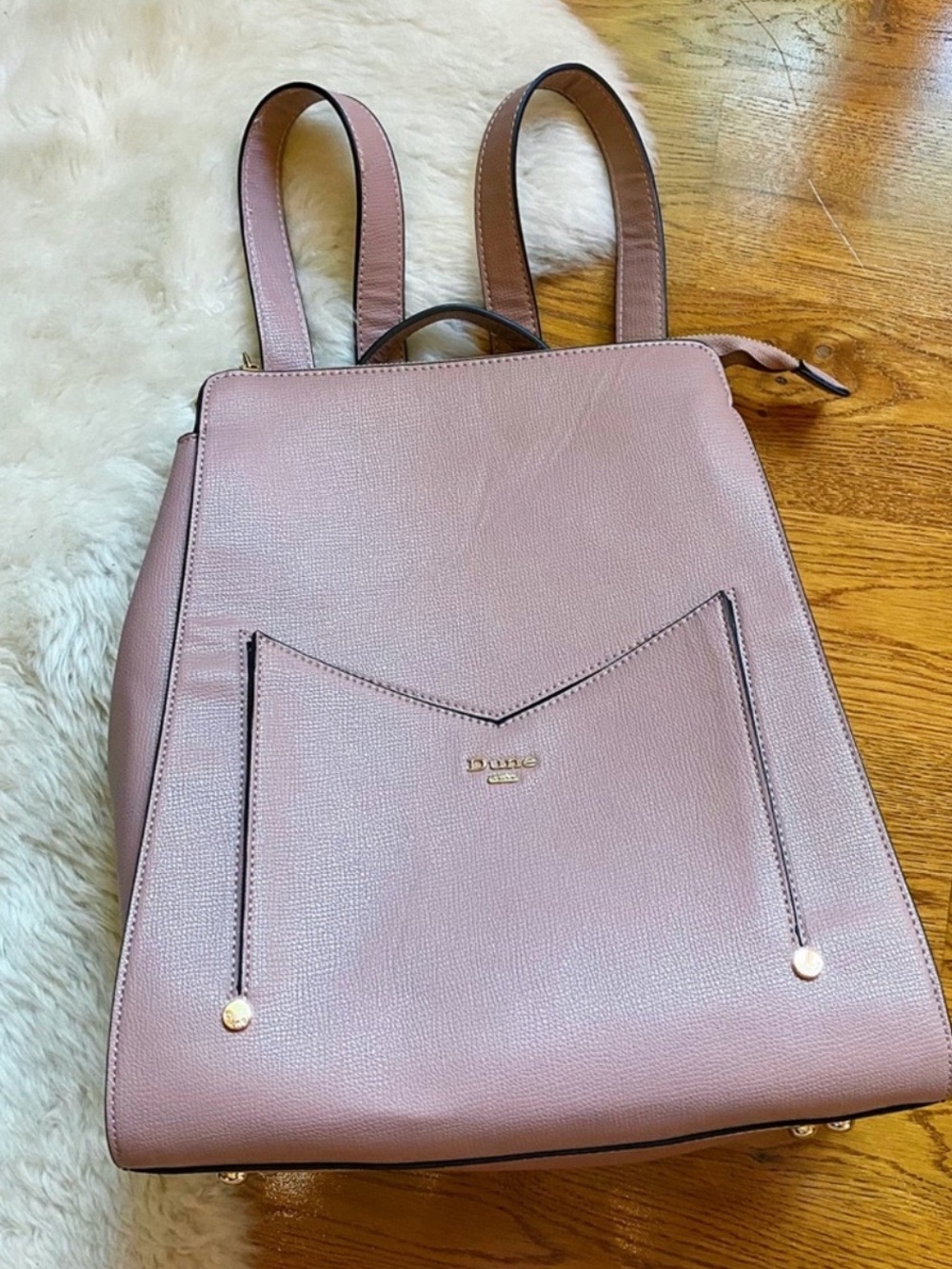 Dune London Blush Faux Leather Backpack